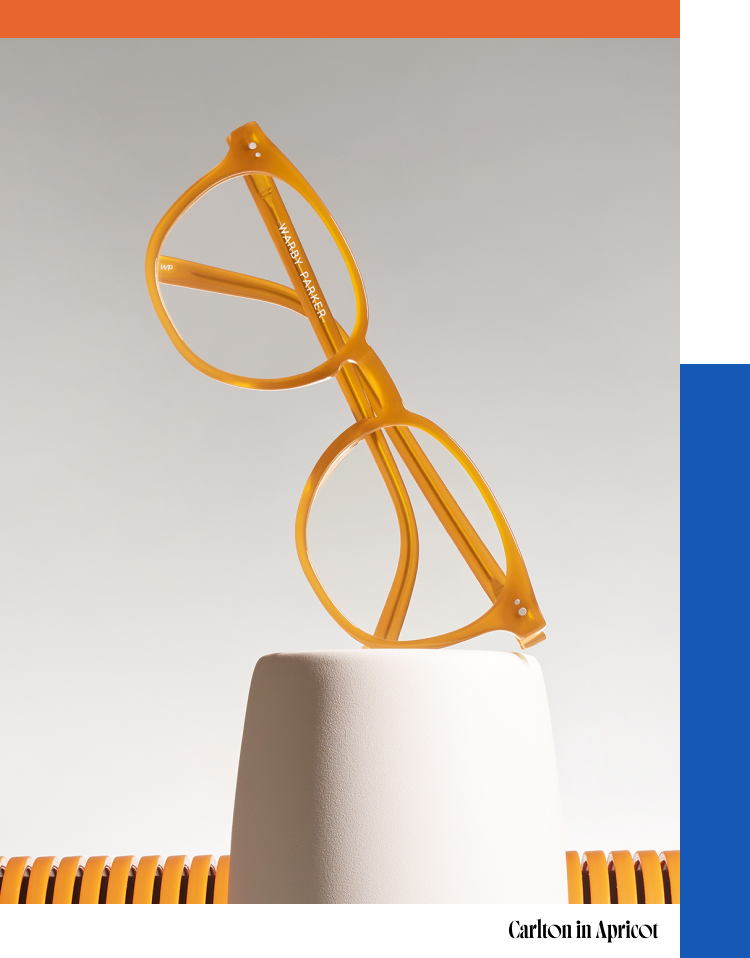 Models wear the Satler frame in Polished Gold and the Healey frame in Polished Silver.
