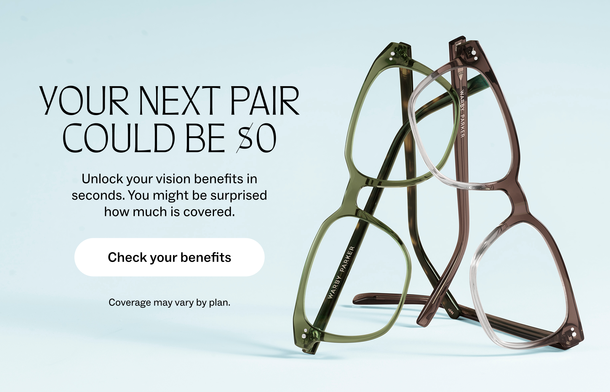 Your next pair of glasses could be so stylish. Check your vision benefits now.