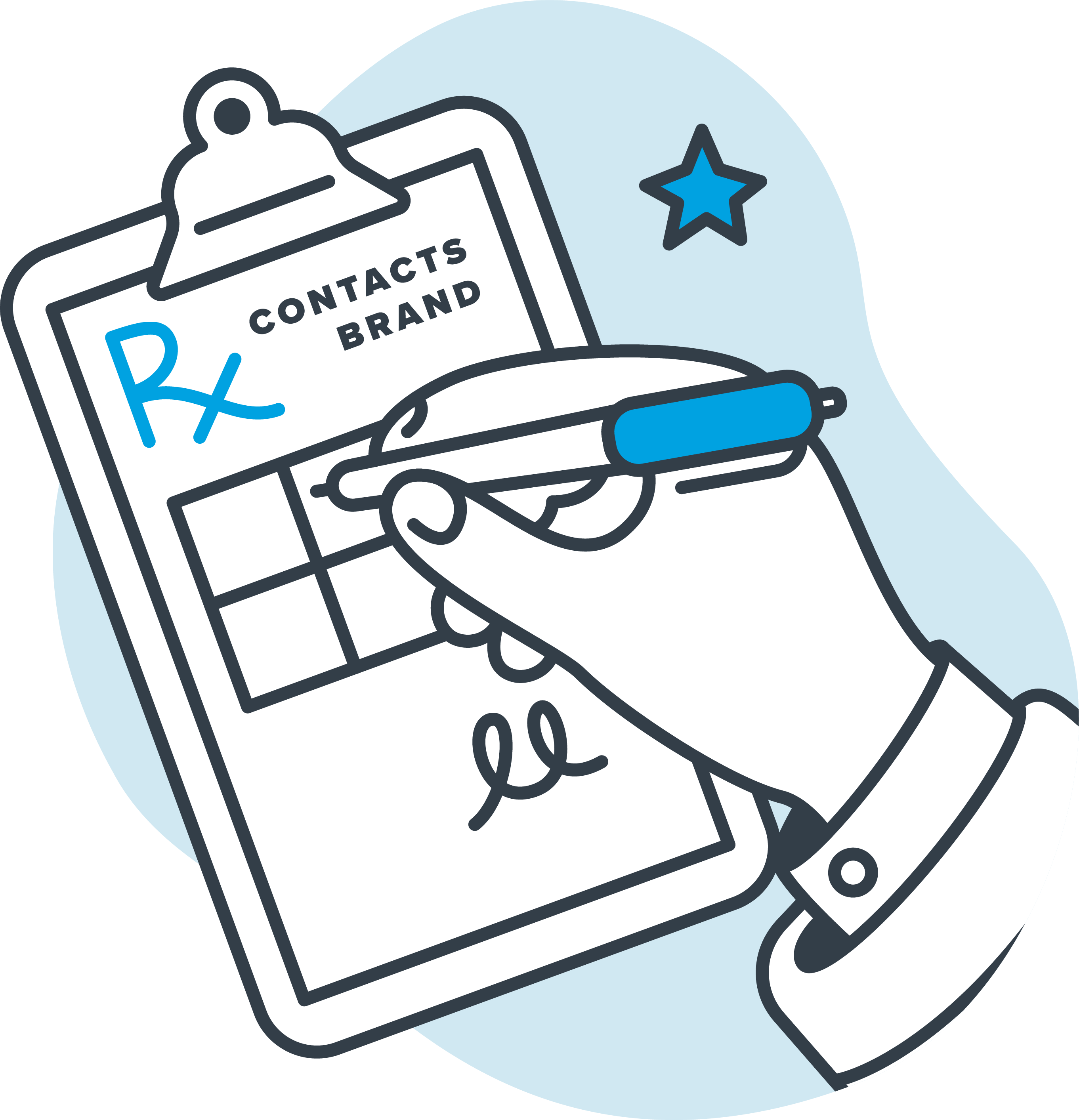 Illustration of a contacts prescription