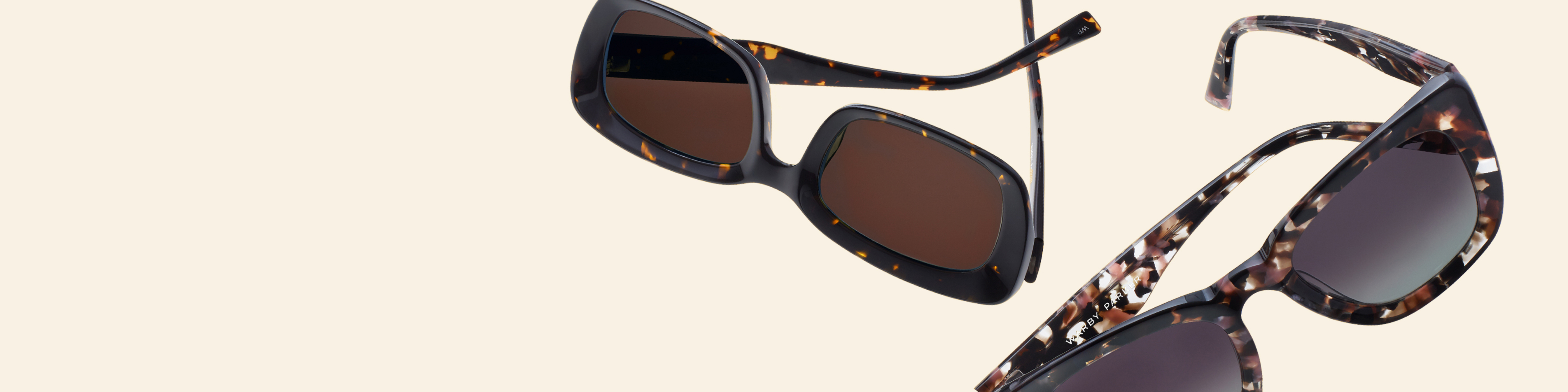 Two sunglasses in acetate frames