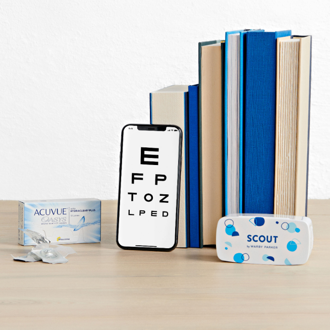 contact lenses and virtual vision test app