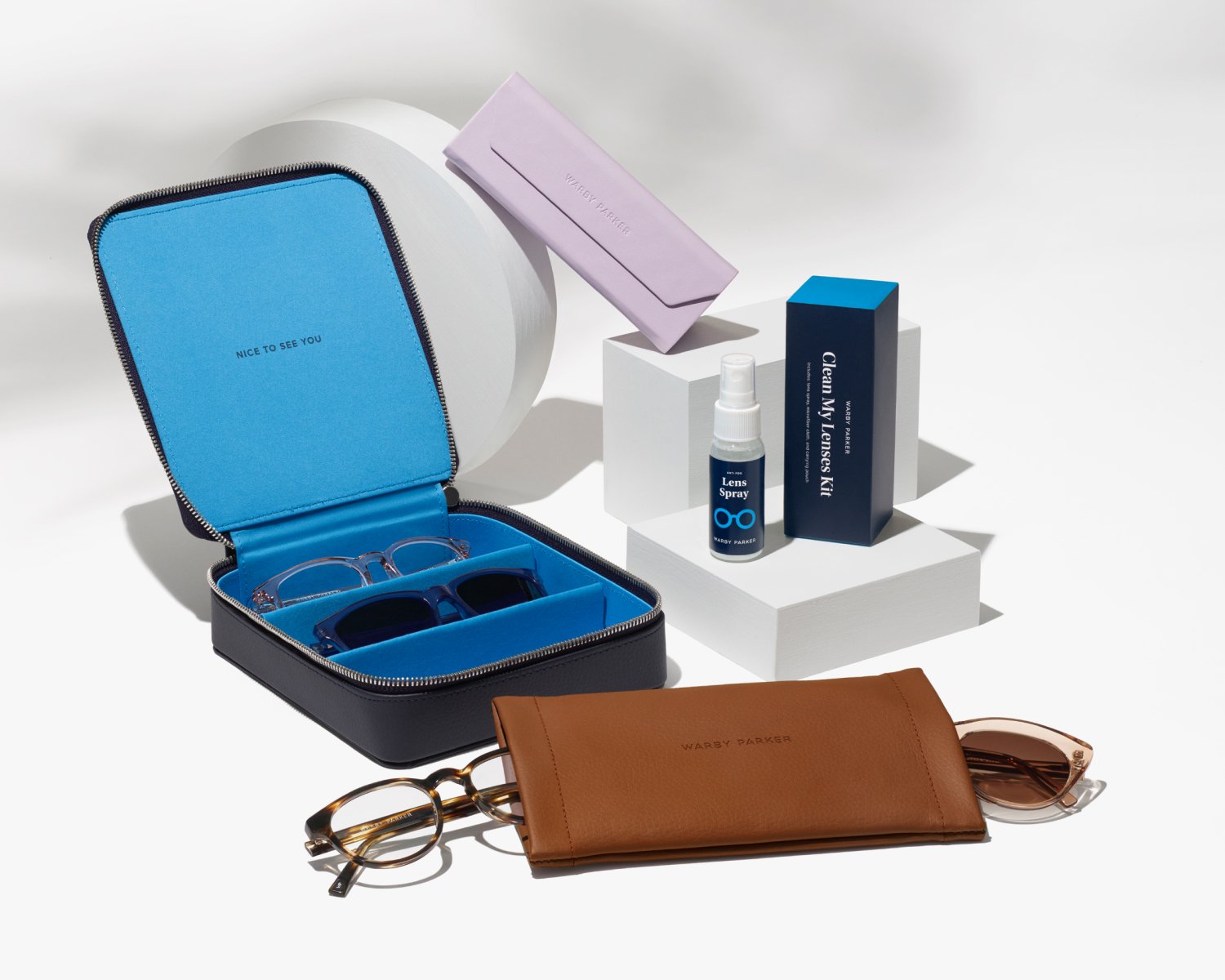 Glasses cases and cleaning accessories