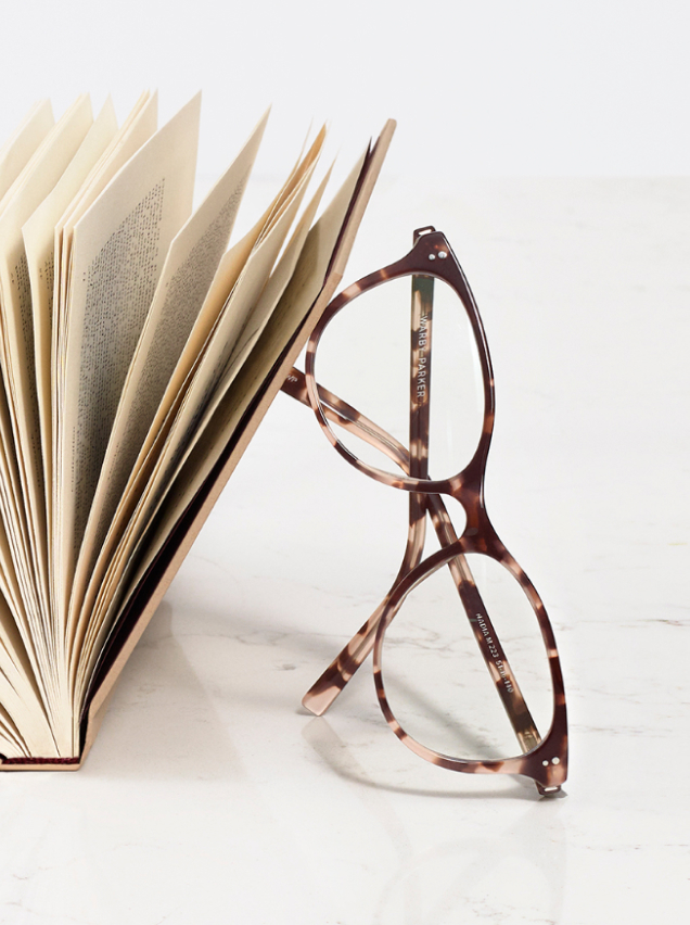 Lenses and book.