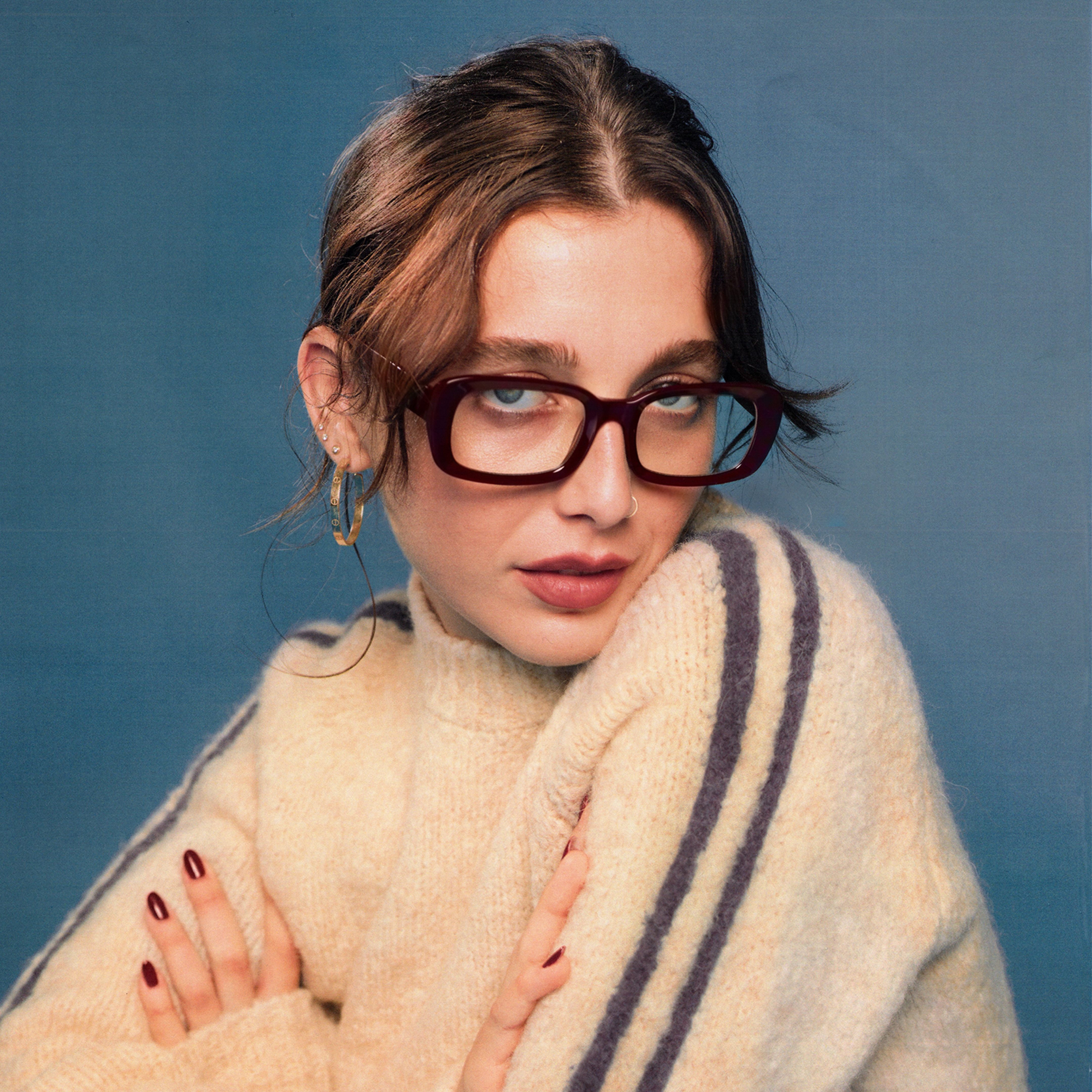 Woman posing in glasses