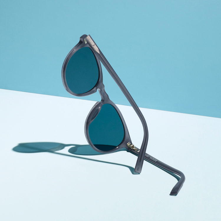 Sunglasses on a blue background