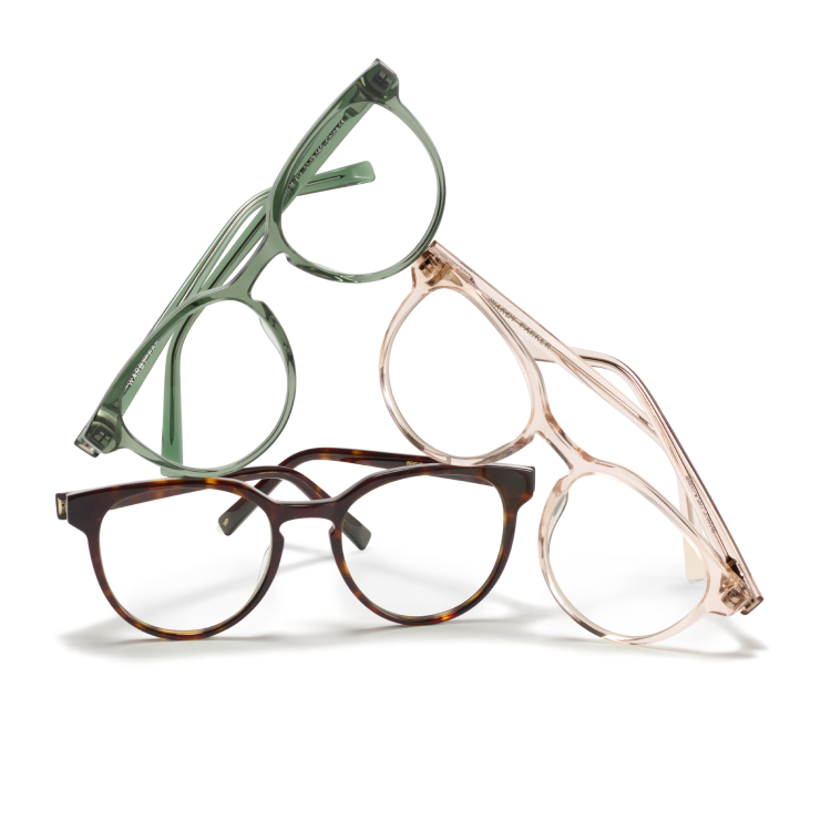 Stack of eyeglasses