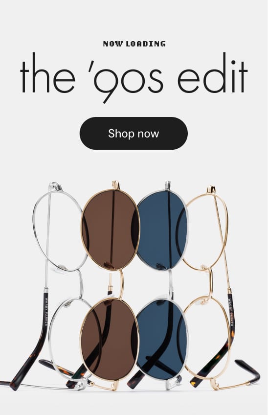 Now loading: the '90s edit. Shop now for various sunglasses.