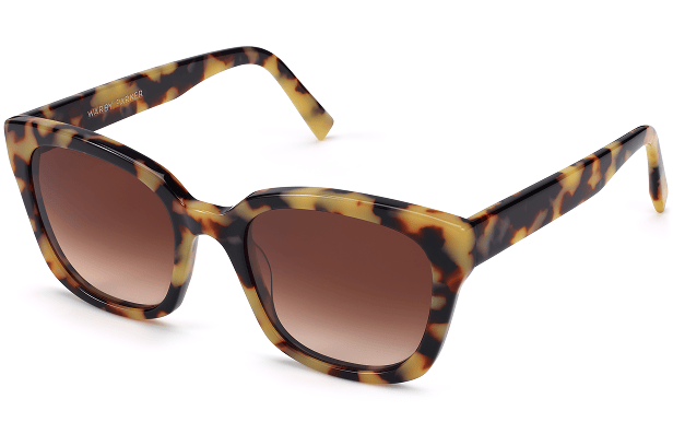 Tortoiseshell patterned sunglasses with gradient brown lenses.