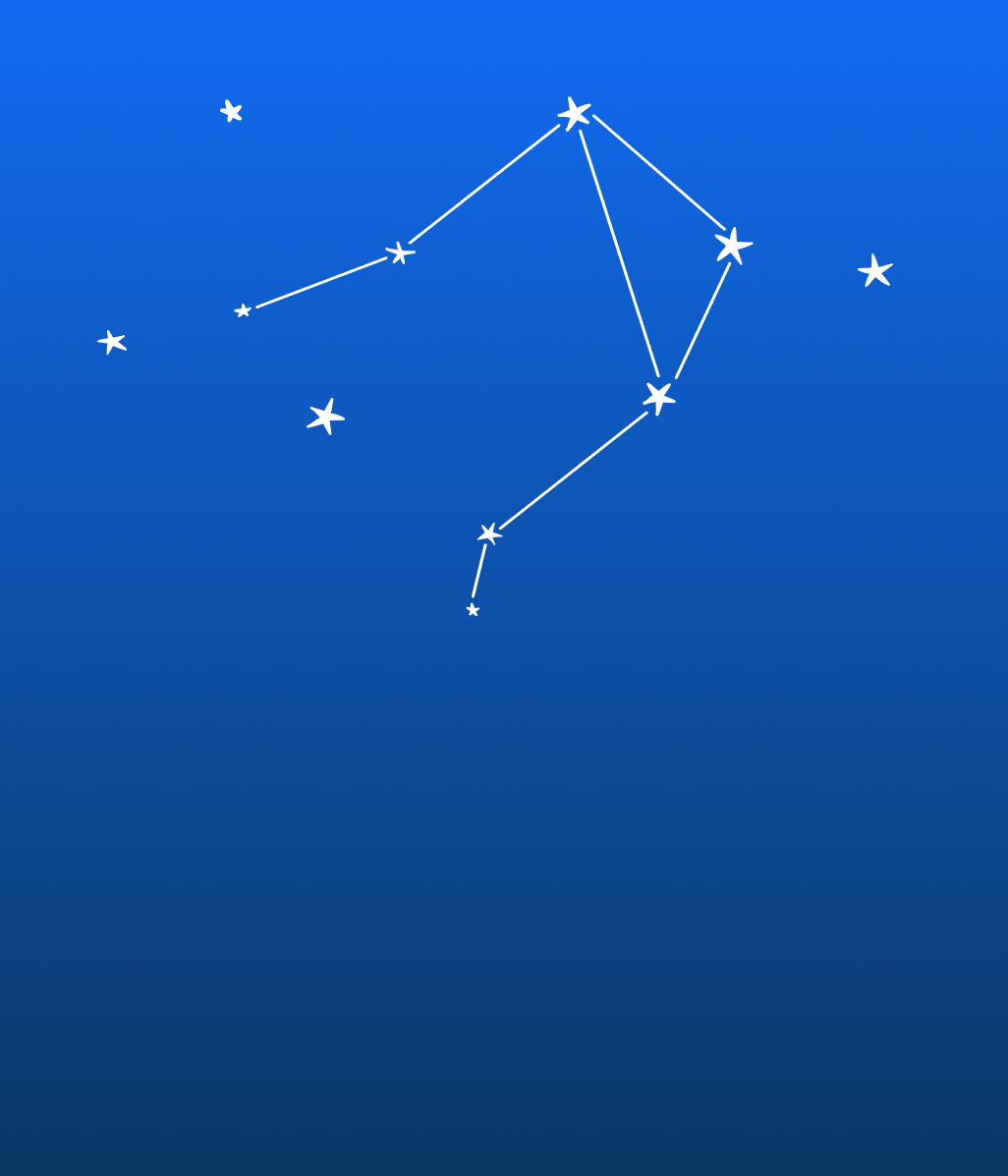 The image shows a stylized Libra constellation with lines connecting star shapes on a blue background.