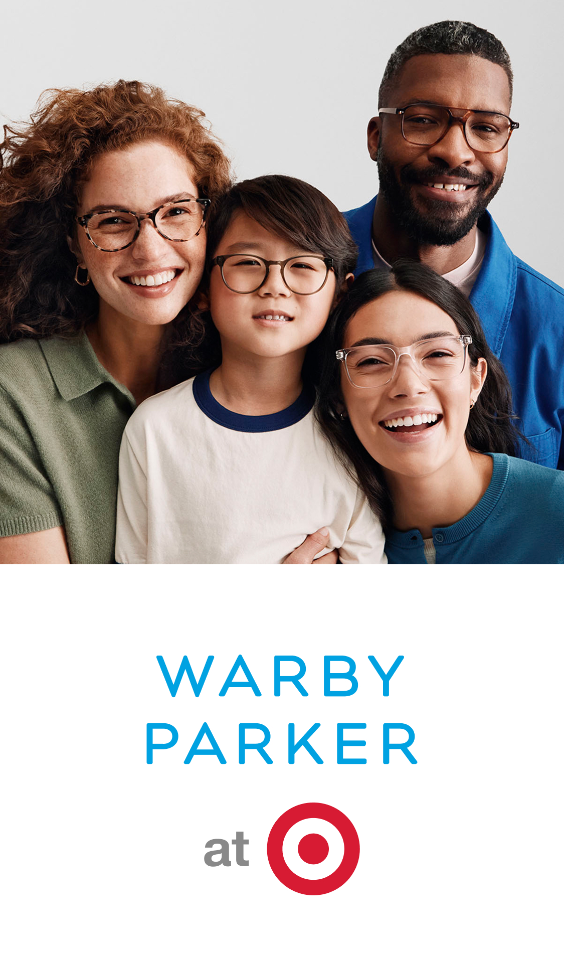 Portrait of a man and woman wearing glasses, close-up, blue background.