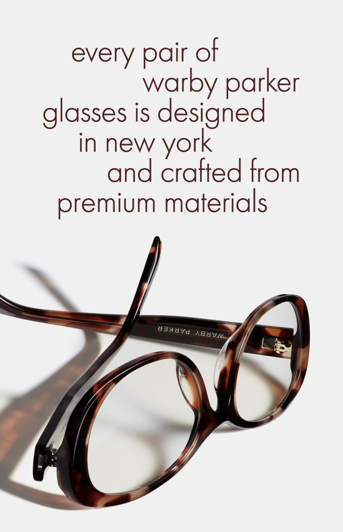 Tortoiseshell glasses designed in New York and crafted from premium materials by Warby Parker.