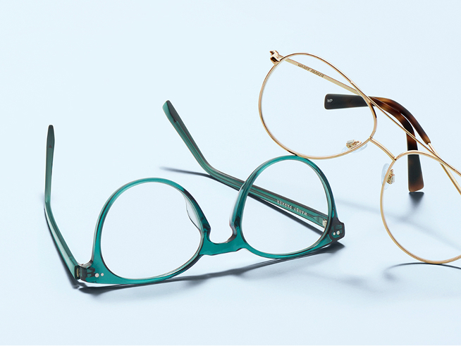 Lenses on top of boxes.